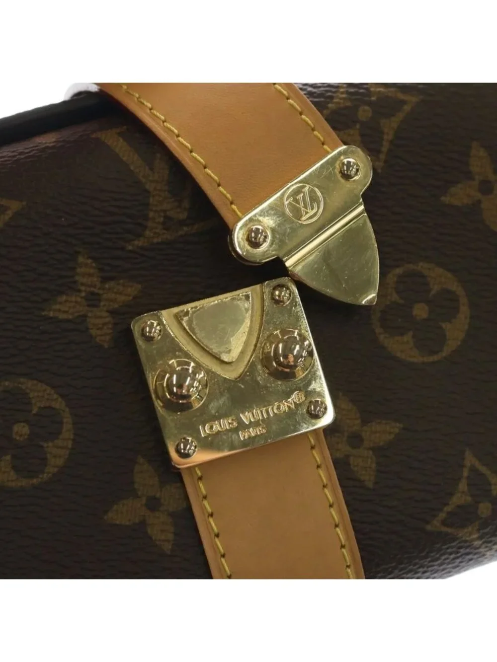Louis Vuitton Monogram Pochette Mia Leather Shoulder Bag Brown